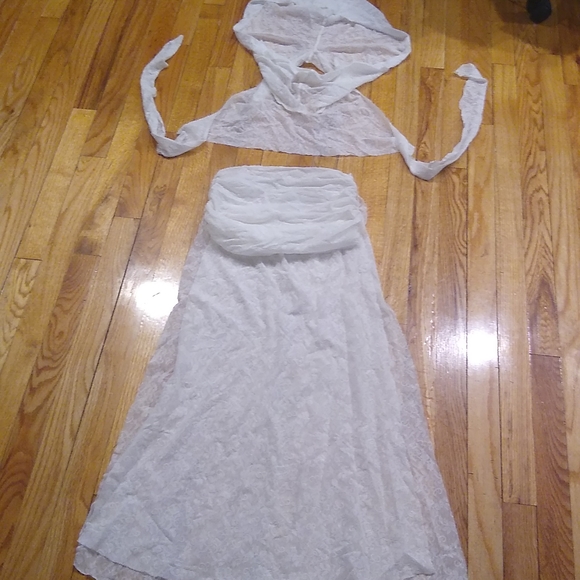 White lace fusion belly dance set - Picture 12 of 12